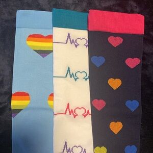 3 pack of multi colored compression socks